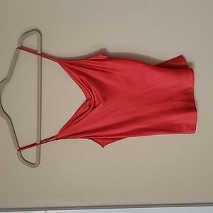 Red silk camisole